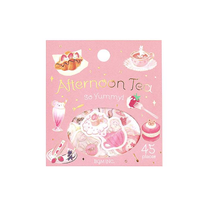 pegatinas japonesas bonitas con temática de cafetería y animales kawaii y material de papel washi con detalles de foil dorado brillante