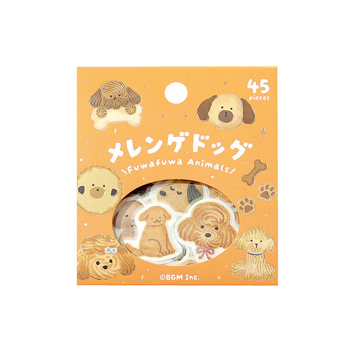 pegatinas japonesas bonitas de temática de animales y perritos kawaii, material de papel washi con detalles de foil dorado brillante