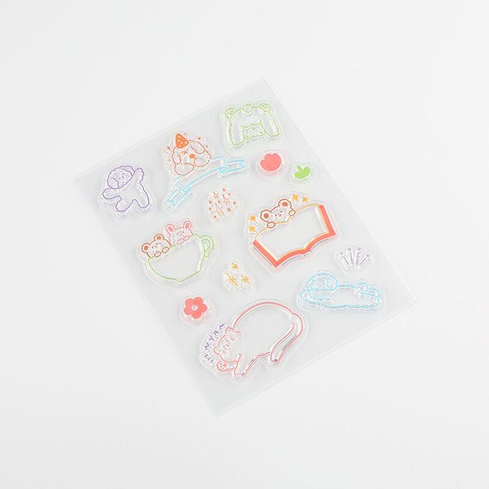 set de sellos japoneses para decorar libretas, cartas, bullet journal... con temática divertida y kawaii