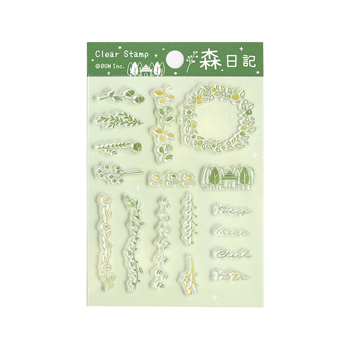 set de sellos japoneses para decorar libretas, cartas, bullet journal... con temática de plantas y flores