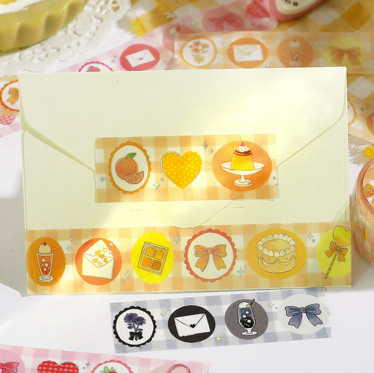 washi tape de japón naranja para decorar scrap booking, cartas o libretas