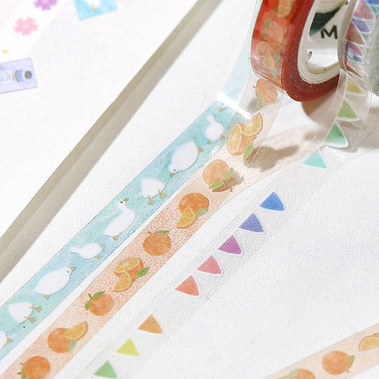 washi tape japonés transparente de colores arcoiris