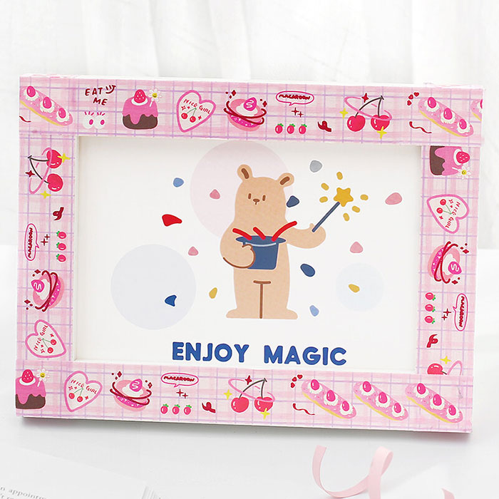 washi tape japones de color rosa con dulces y pasteles