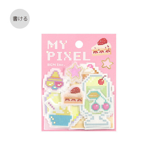 pegatinas grandes estilo pixel art de amor y románticas de papelería japonesa