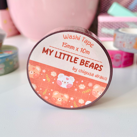 Chigusa Draws | Washi Tape - My little bears 1,5cm x 10m