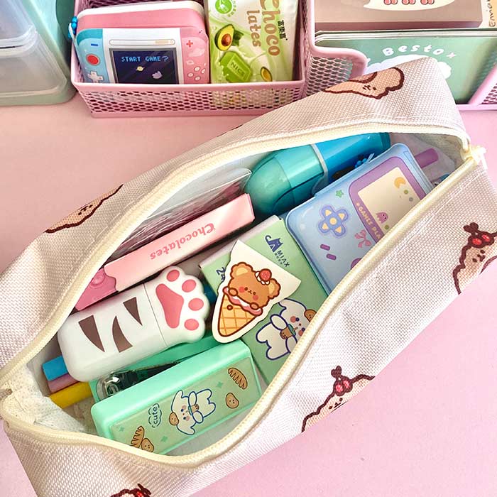 estuches grandes de tela espaciosos con ositos kawaii