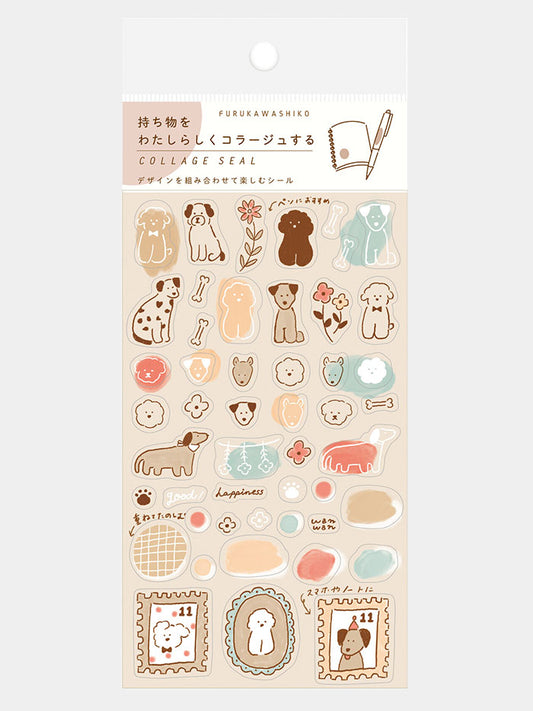 pegatinas japonesas de perros estilo aesthetic para agenda y bullet journal