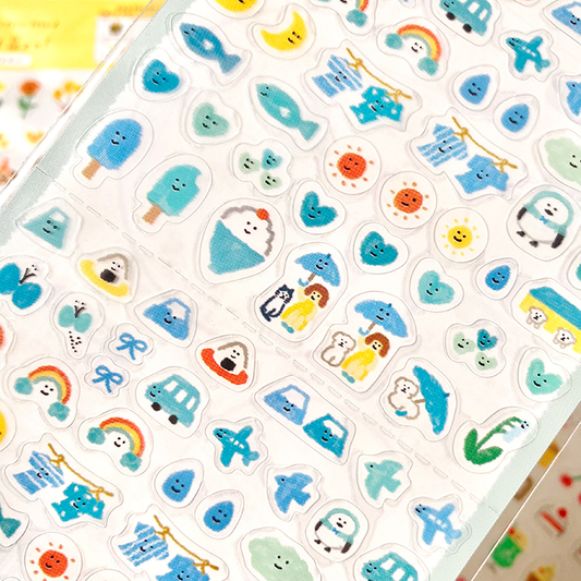 FURUKAWA SHIKO | | Pegatinas pequeñas Daily Seal para agenda ‑ Azul