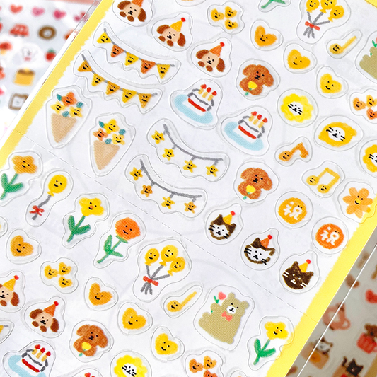 FURUKAWA SHIKO | | Pegatinas pequeñas Daily Seal para agenda ‑ Amarillo