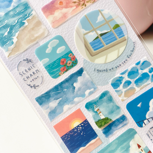 MIND WAVE | Pegatinas La vista - Paseo por la playa