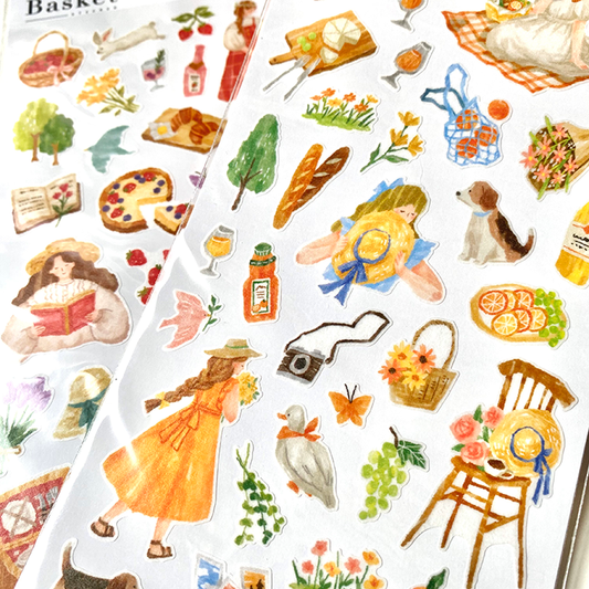 MIND WAVE | Pegatinas Lush Basket - Vida en el campo - Cottage Naranja