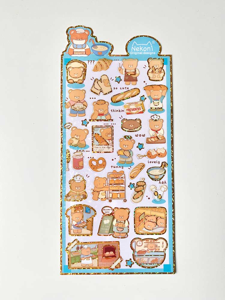 hoja de pegatinas para agendas y libretas, con diseños de animales kawaii
