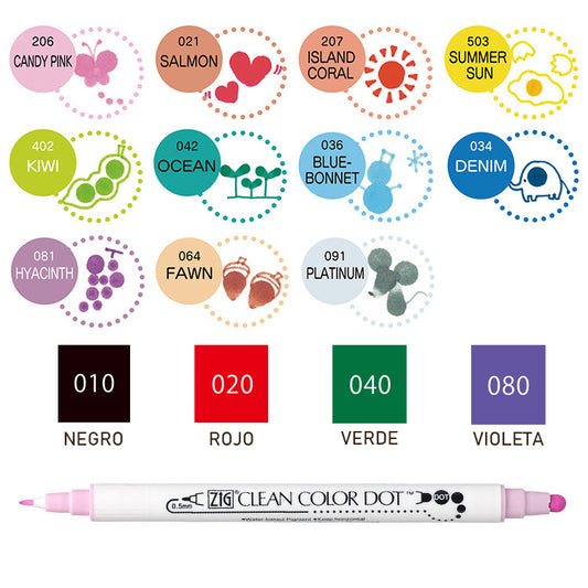 KURETAKE | Rotulador doble punta - Zig Clean Color Dot