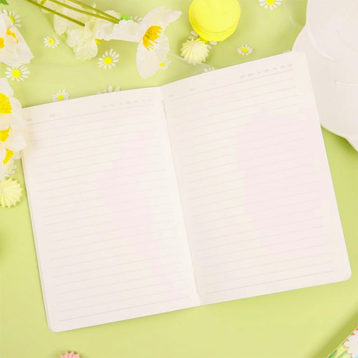 libreta A5 a rayas, con diseño aesthetic y kawaii muy cuidado y de buena calidad