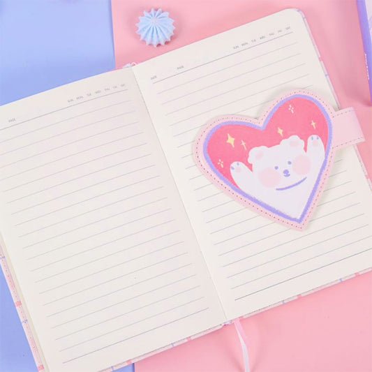 Libreta A5 a rayas con imán y diseño kawaii y colorido