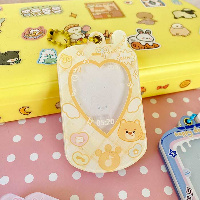 llavero portafotos con divertido diseño kawaii, ideal como accesorio para el bolso y las llaves