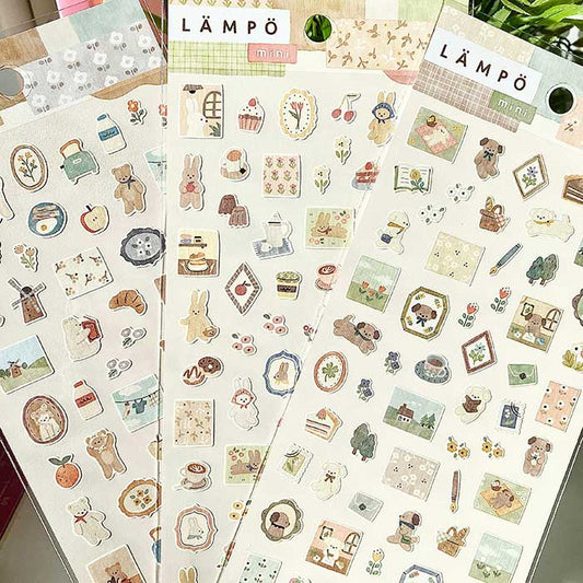 pegatinas japonesas pequeñas estilo aesthetic de papel para decorar agendas