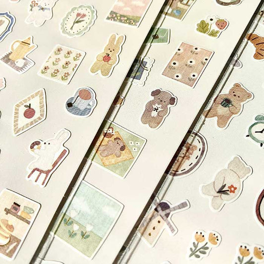 pegatinas japonesas pequeñas estilo aesthetic de papel para decorar agendas