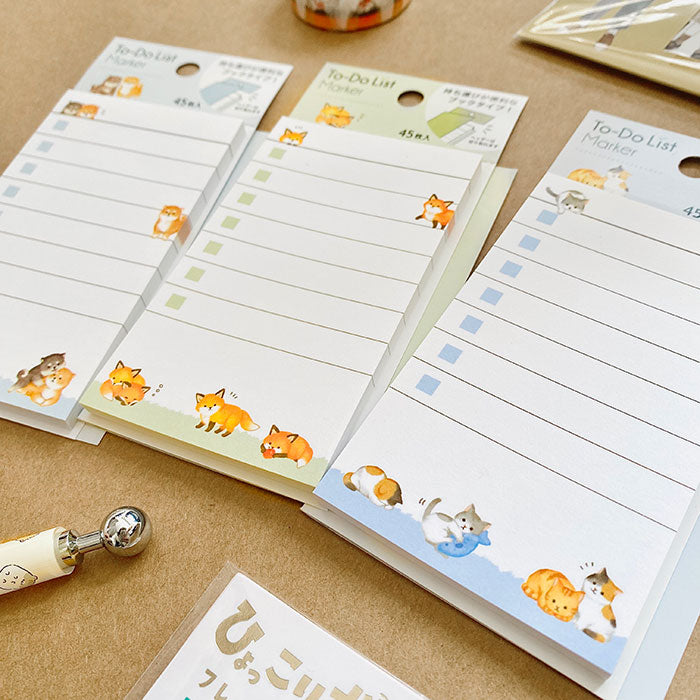 bloc de notas para listas de tarea de animales kawaii, ideal para la papelería japonesa