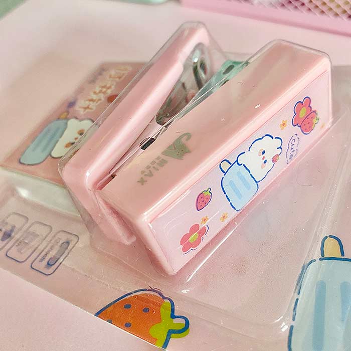 mini grapadora portable con pack de grapas de diseños kawaii