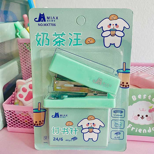 mini grapadora portable con pack de grapas de diseños kawaii