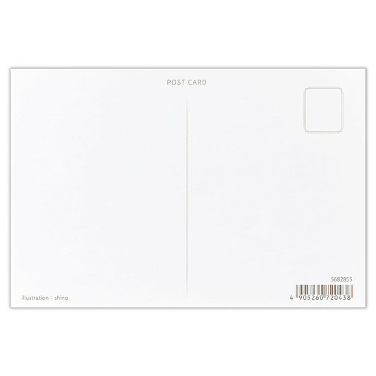 postal ilustrada japonesa de animales, estilo aesthetic y kawaii para cartas penpal y papeleria bonita