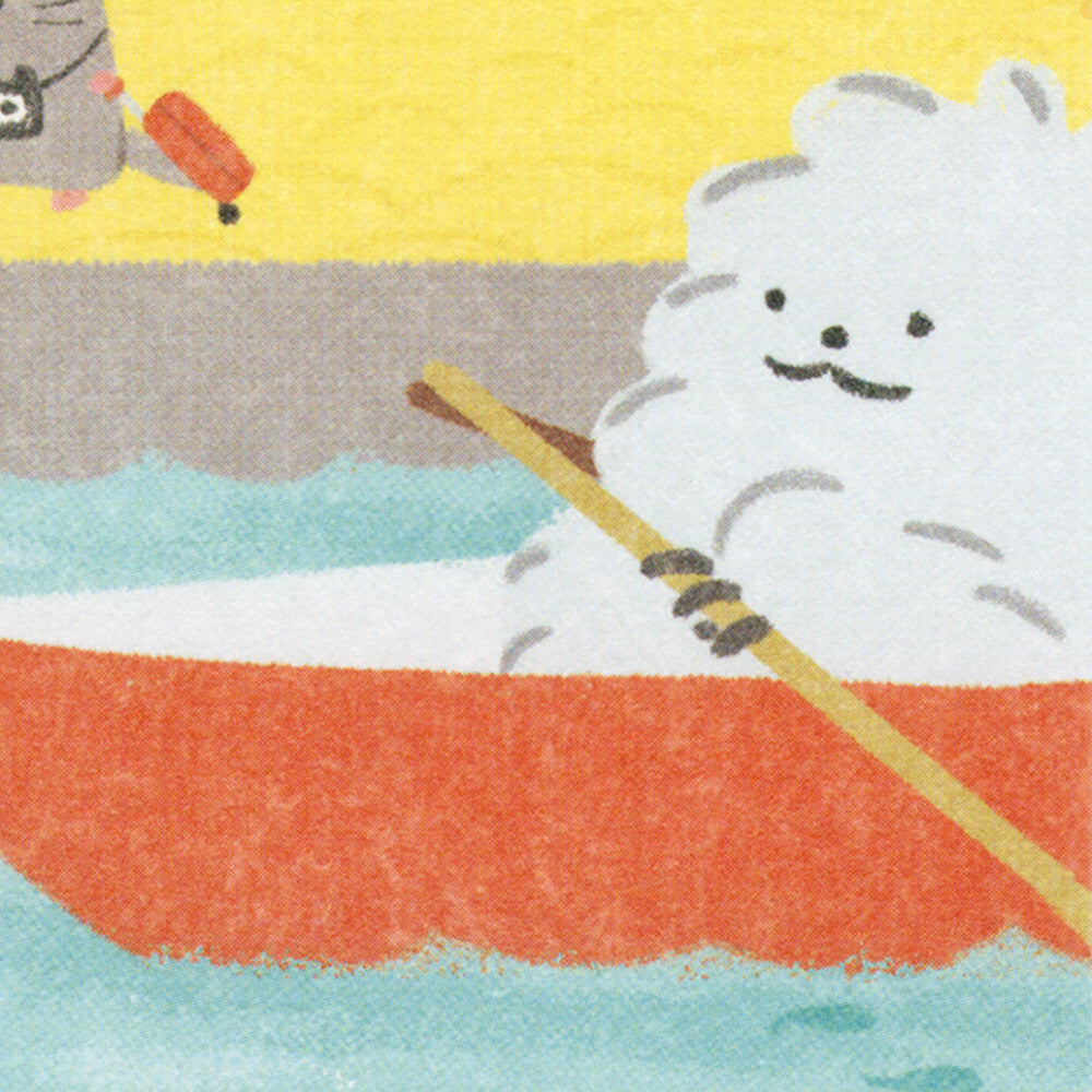 postal ilustrada japonesa de animales, estilo aesthetic y kawaii para cartas penpal y papeleria bonita