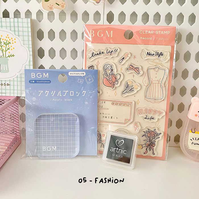 set de sellos de silicona y tinta de papelería japonesa de calidad kawaii