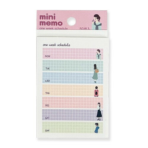bloc de notas aesthetic de japón para planificación semanal con chicas