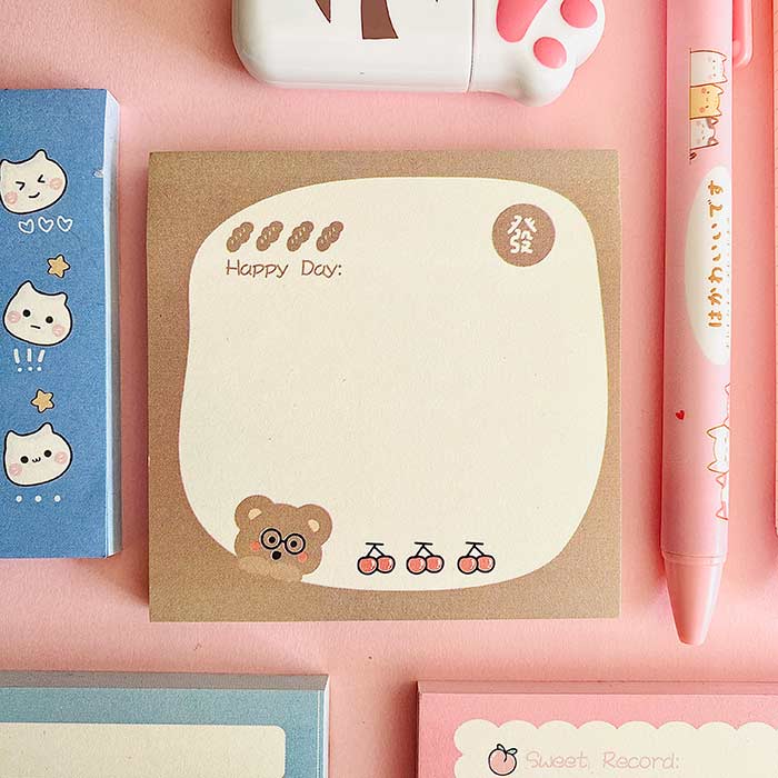 notas adhesivas para estudiantes o oficina con diseños kawaii