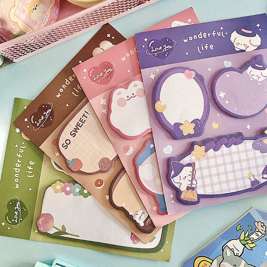 notas adhesivas para estudiantes o oficina con diseños kawaii