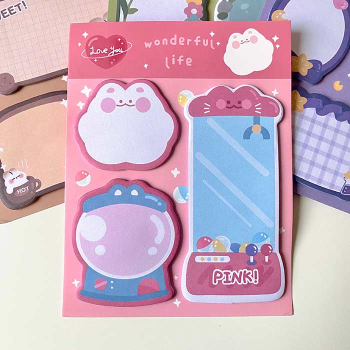 notas adhesivas para estudiantes o oficina con diseños kawaii