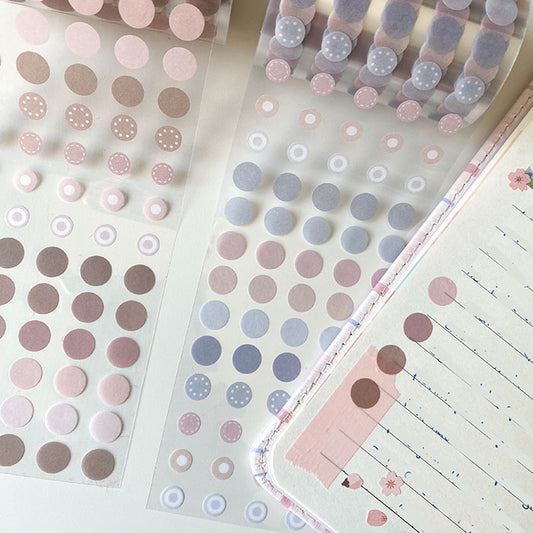 pegatinas de papel de redondas para decorar en tonos rosas y azules