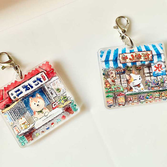 Llavero con personaje kawaii de ilustración estilo japonés