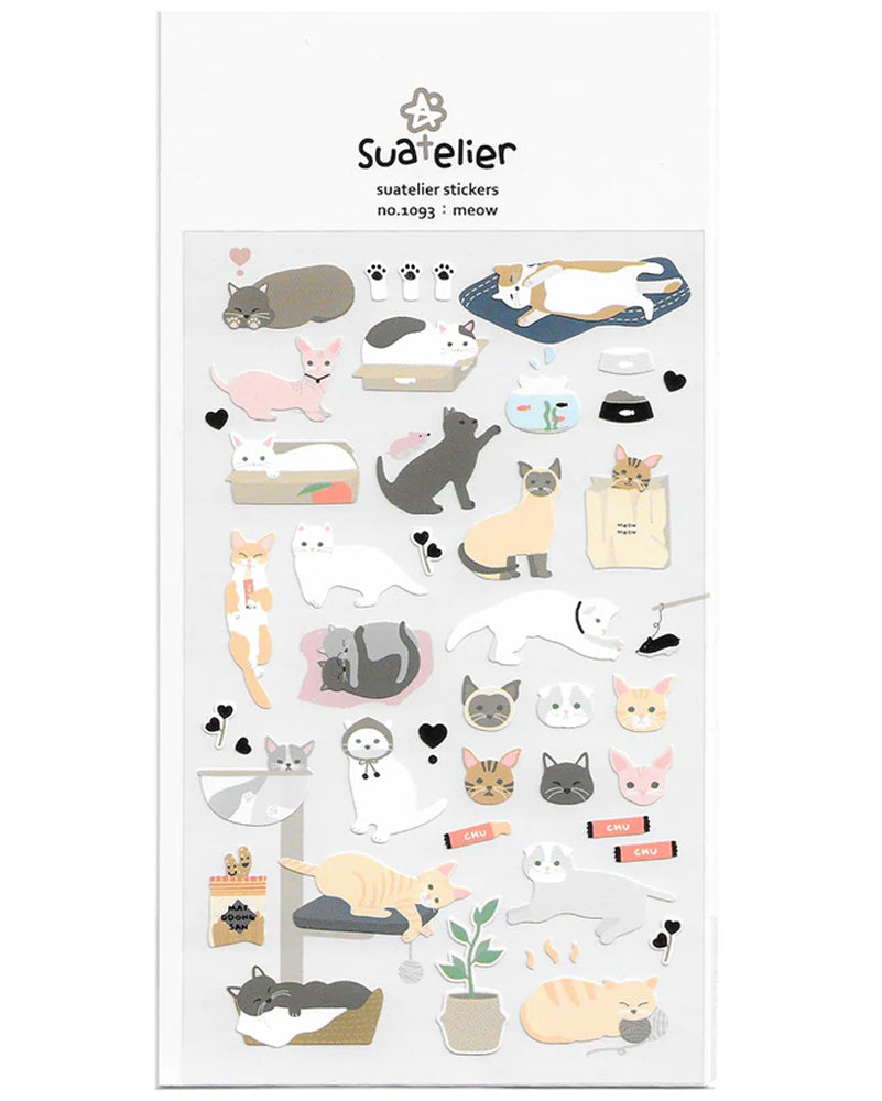 pegatinas coreanas de gato y gatitos para agenda y bullet journal