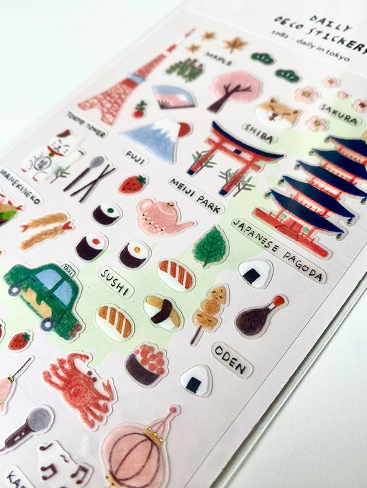 pegatinas coreanas de viaje y tokyo para agenda y decorar el bullet journal