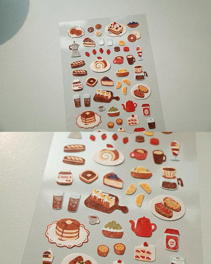 pegatinas coreanas de repostería, comida y pasteles para agenda y decorar el bullet journal