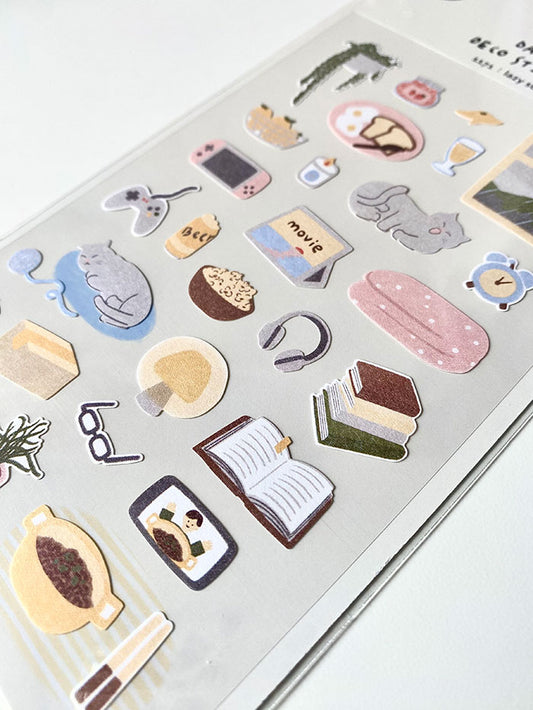 pegatinas coreanas estilo cozy y aesthetic para agenda y decorar el bullet journal