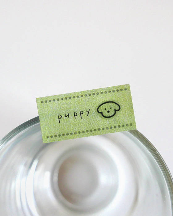 pegatinas coreanas de perro en lineart negro estilo minimalista para agenda y bullet journal