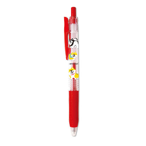 bolígrafos sarasa de perrito shiba inu edicion limitada de japón, tinta de gel azul, rosa y rojo
