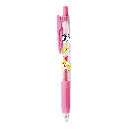 bolígrafos sarasa de perrito shiba inu edicion limitada de japón, tinta de gel azul, rosa y rojo