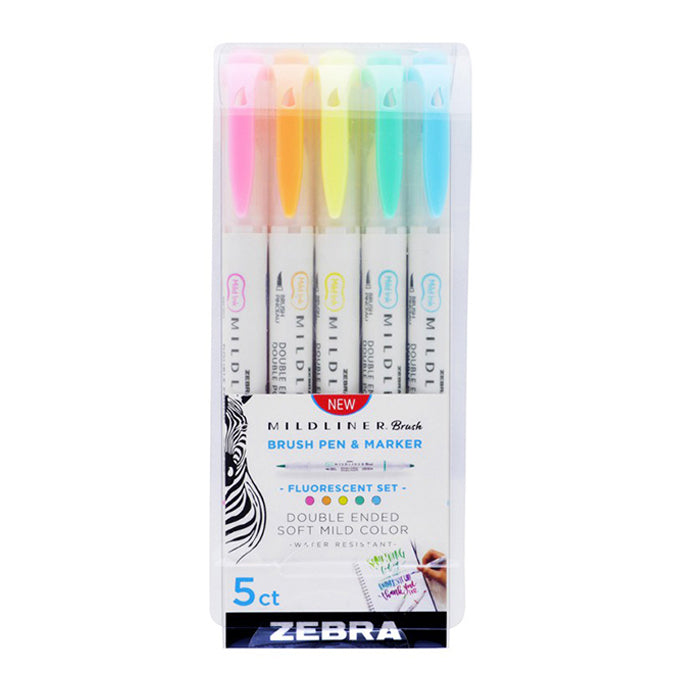 rotuladores de pincel doble punta mildliner japoneses en tonos fluorescentes para bullet journal