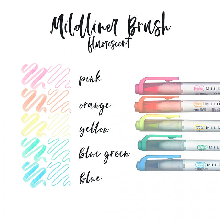 rotuladores de pincel doble punta mildliner japoneses en tonos fluorescentes para bullet journal