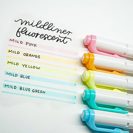 rotuladores subrayadores mildliner japoneses en tonos fluorescentes para bullet journal