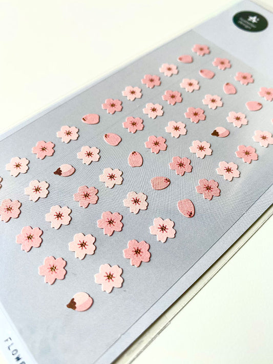 pegatinas coreanas de flores rosas de cerezo para agenda y decorar el bullet journal