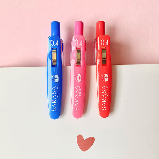 bolígrafos sarasa de perrito shiba inu edicion limitada de japón, tinta de gel azul, rosa y rojo