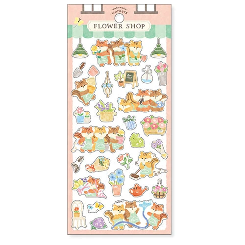 MIND WAVE | Pegatinas Wakuwaku Workers - Ardillas en una floristería