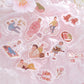 pegatinas japonesas bonitas de temática primaveral de Japón, material de papel washi con detalles de foil dorado brillante