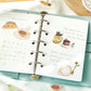 pegatinas japonesas bonitas con temática de cafetería y animales kawaii y material de papel washi con detalles de foil dorado brillante