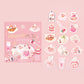 pegatinas japonesas bonitas con temática de cafetería y animales kawaii y material de papel washi con detalles de foil dorado brillante